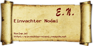 Einvachter Noémi névjegykártya